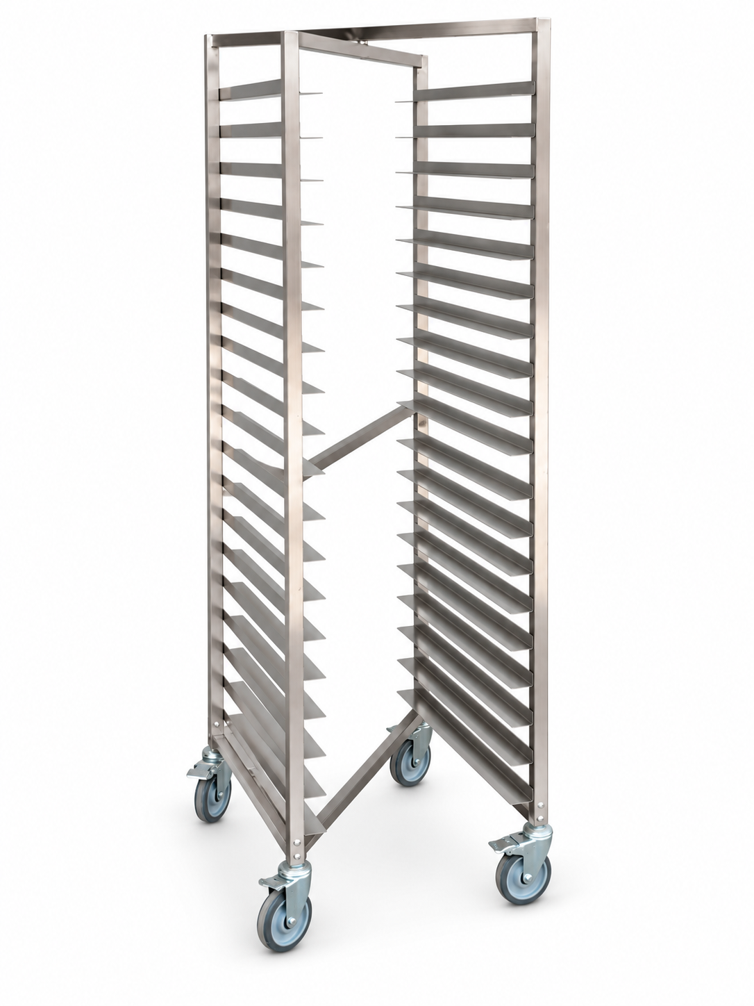 Previous SS201 X-frame bakery rack with stem-mounted casters