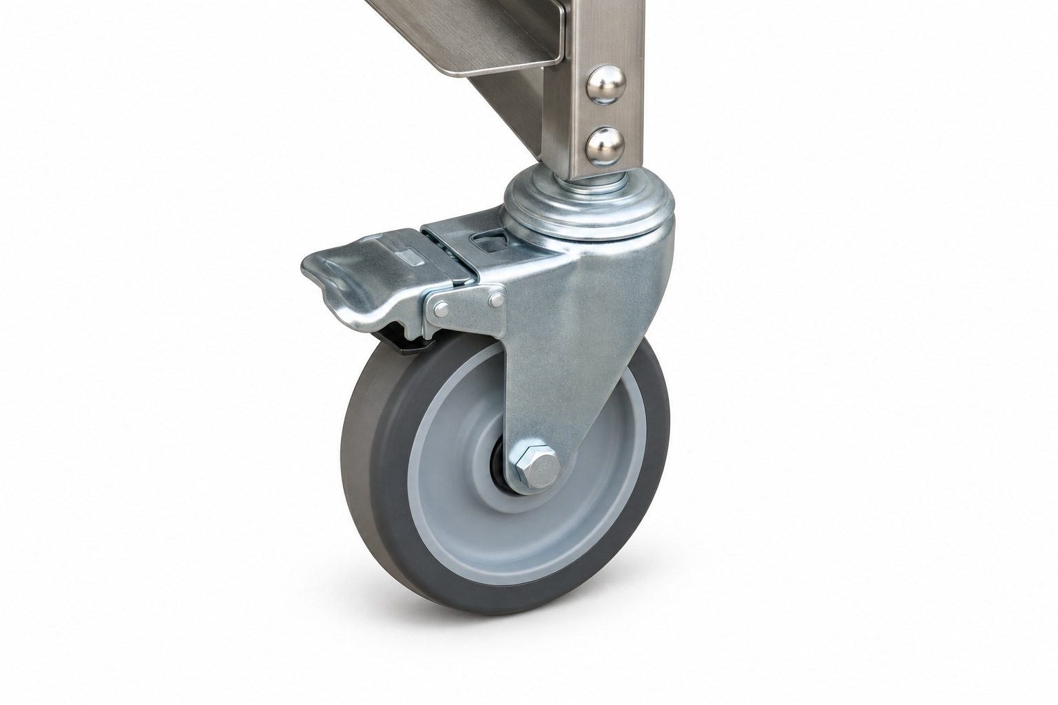 Previous X rack caster with an inserted stem connection